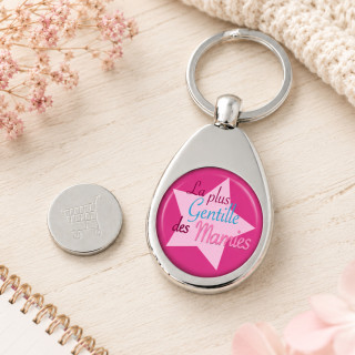 Porte clés jeton de caddie Mamie