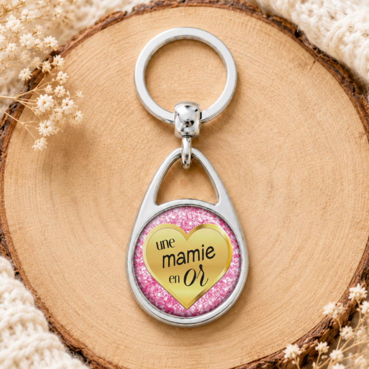       Porte-clés mamie en or
    