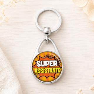 Porte clés "Super assistante" comics