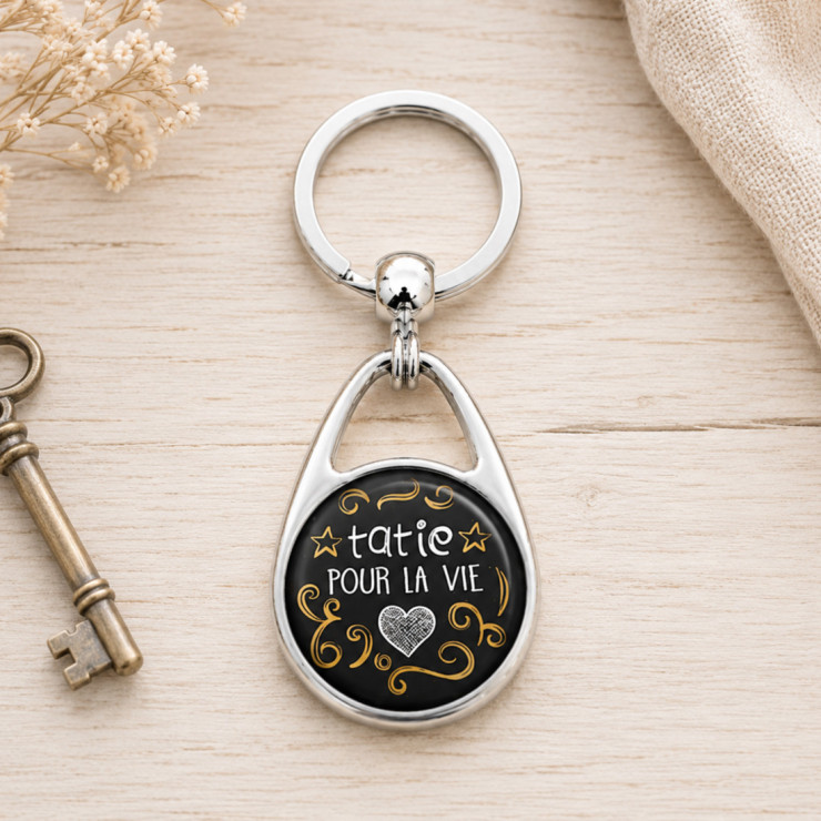                     Porte clés 'Tatie pour la vie'
                  
