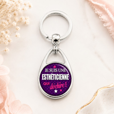 Porte clef Esthéticienne qui déchire - Livraison rapide!