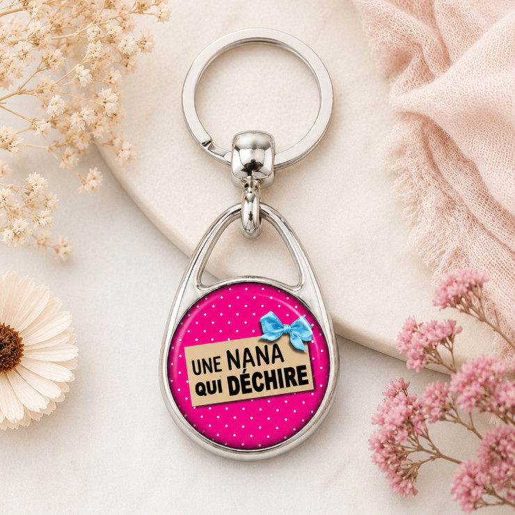       Porte-clés une nana qui déchire - Recto/Verso
    