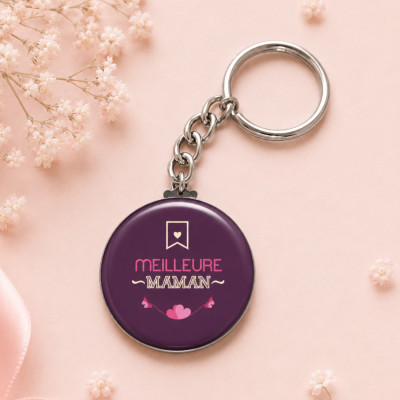 Porte clés en métal pour la "Meilleure maman"