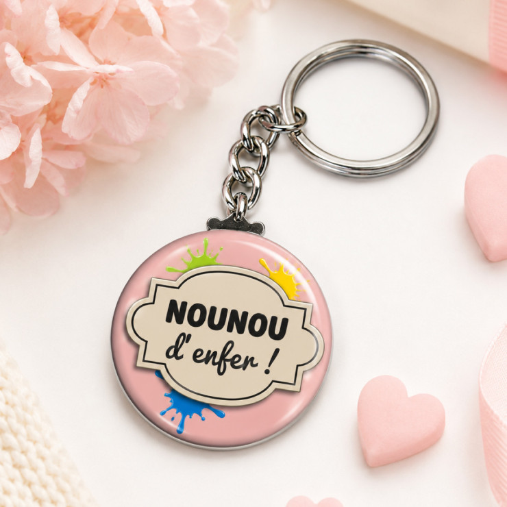                     Porte clés Nounou d'enfer
                  