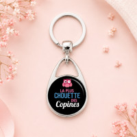 Porte clés "La plus chouette des copines" noir