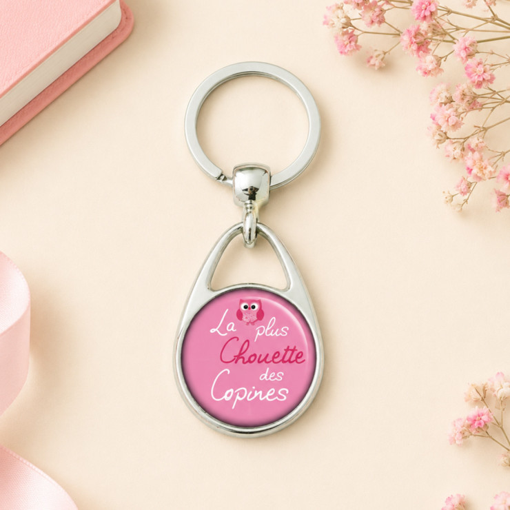       Porte clés "La plus chouette des copines" rose
    