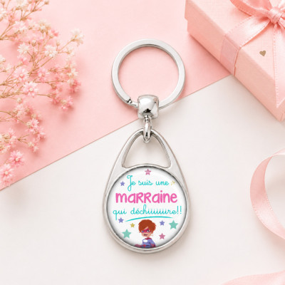Porte clés marraine qui déchire - Idée cadeau de qualité - angora