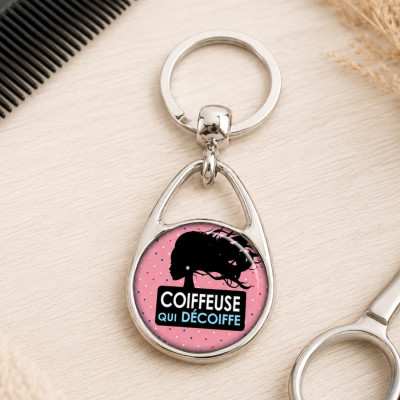 Porte clé "Coiffeuse qui décoiffe"