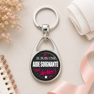Porte clés Aide soignante qui déchire - Idée cadeau