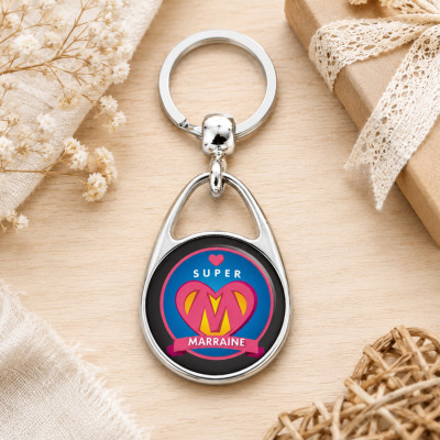Porte clefs Super marraine - Idée cadeau pour baptême