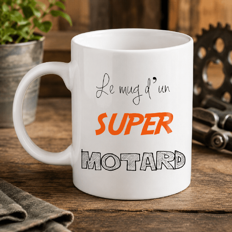                     Mug Motard - cadeau original pour passionné de moto
                  