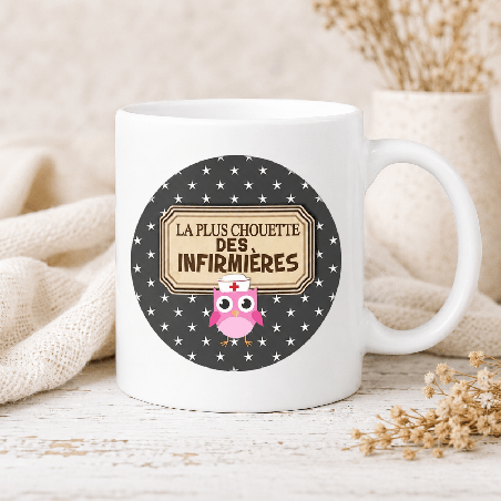       Mug Chouette Infirmière - Cadeau humour infirmière
    