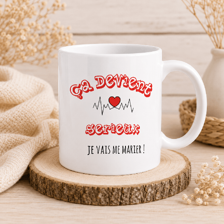                     Mug Je vais me marier - Cadeau annonce mariage
                  
