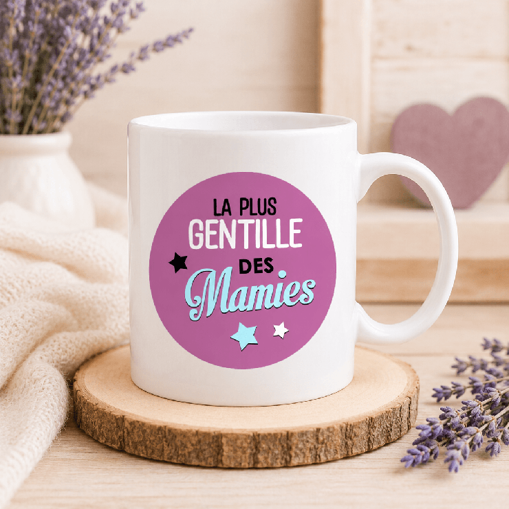                     Mug Mamie - Cadeau anniversaire grand-mère
                  