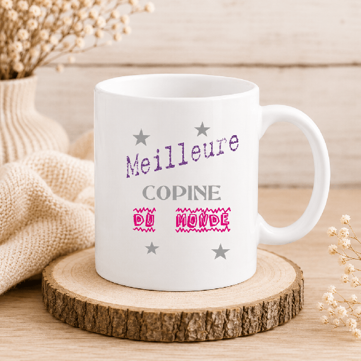                     Mug Copine - Cadeau anniversaire meilleure amie
                  