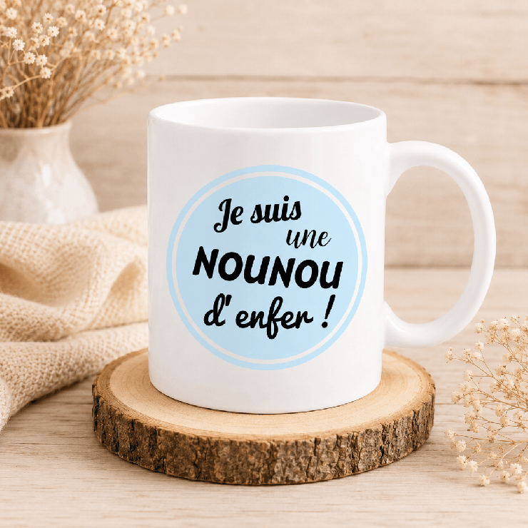                     Mug Nounou d'enfer - Cadeau humour nounou
                  