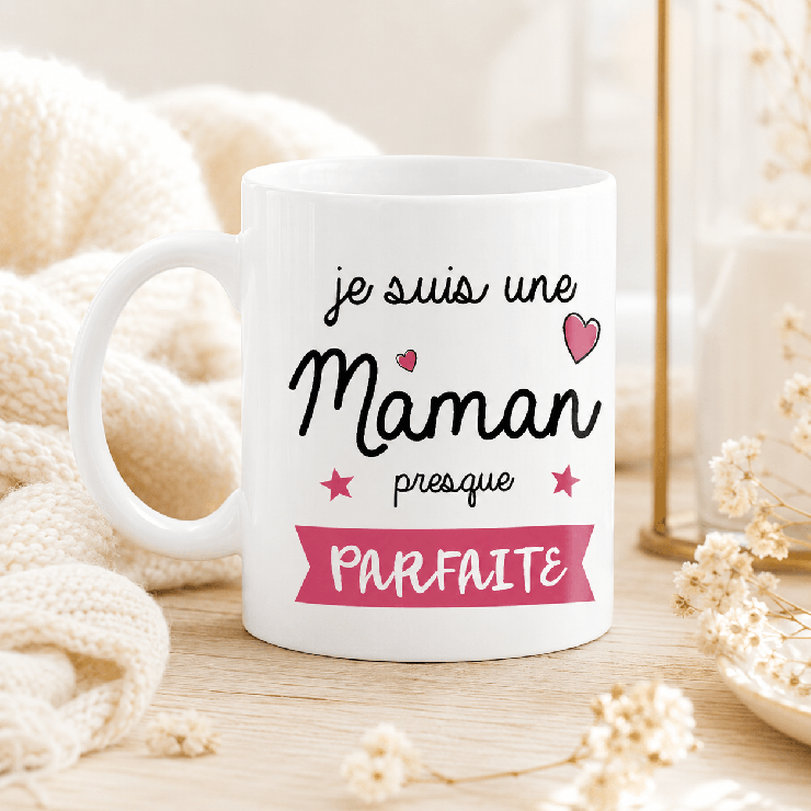                     Mug Maman presque parfaite - Cadeau humour maman
                  