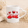 Mug " Love" avec anse coeur - Cadeau idéal pour la Saint-Valentin - Mug Mixte