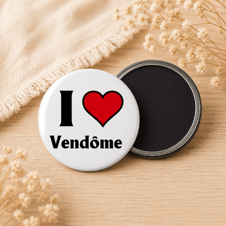                     Magnet "I love Vendôme" blanc
                  