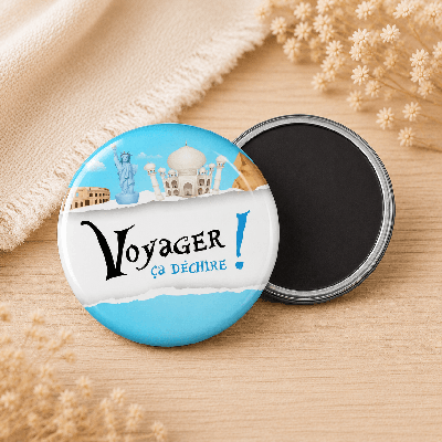 Magnet frigo 'Voyager ça déchire'