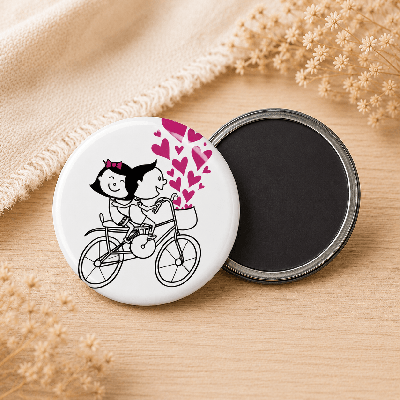 Achat - vente déco Magnet frigo Vélo avec cœur