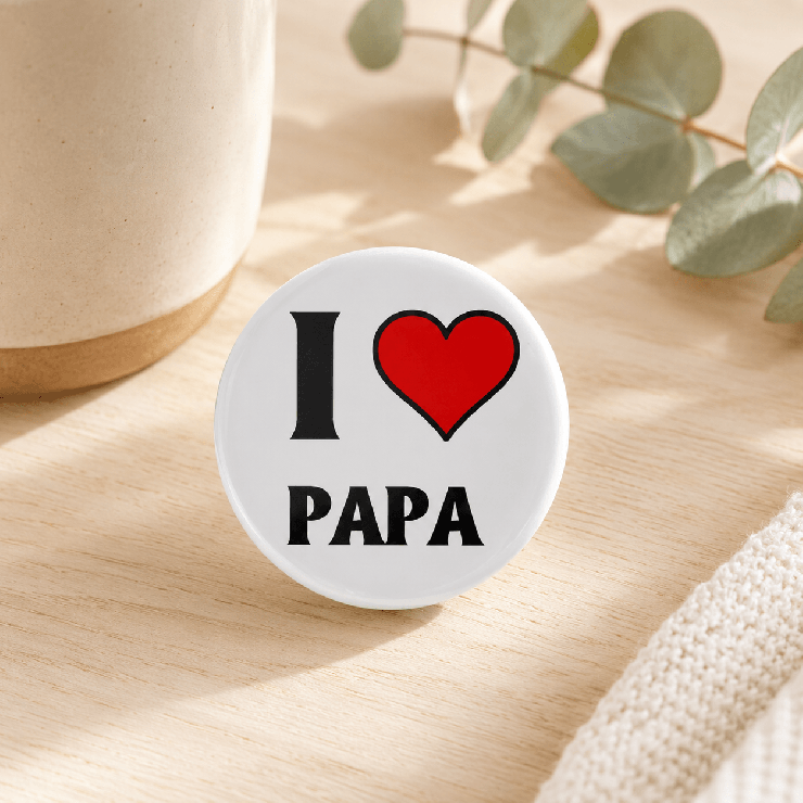                    Magnet "I love papa" blanc
                  