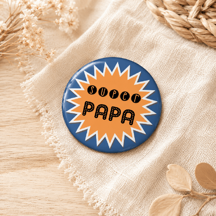                     Magnet "Super PAPA" bleu
                  