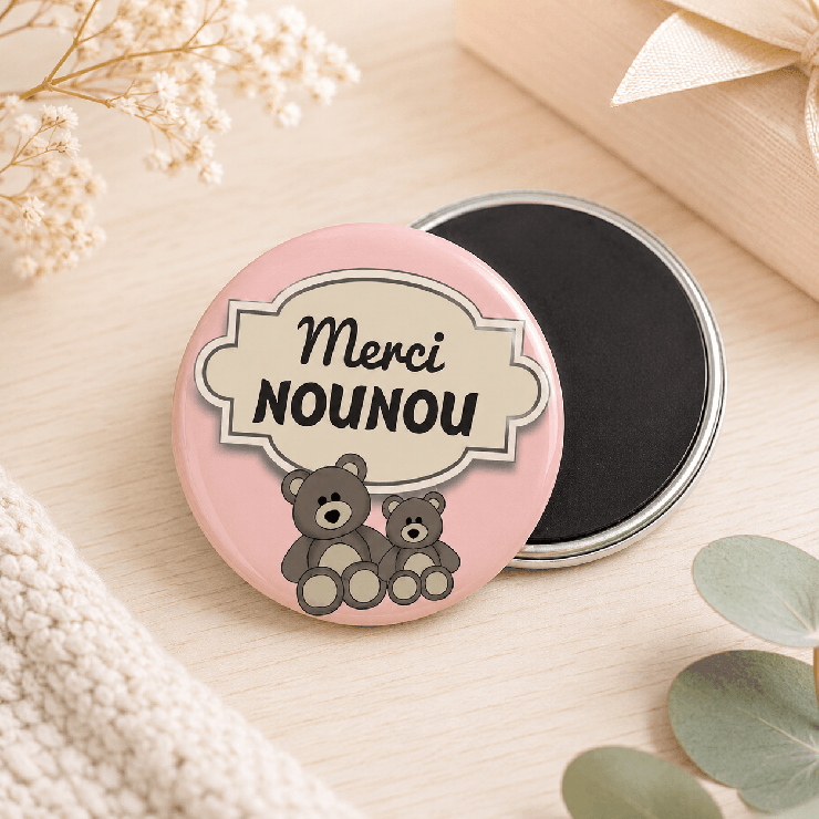                     Beau magnet "Merci nounou"
                  