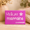 Magnet Marraine rose - Rectangle - Fabriqué en France - Magnet Femme