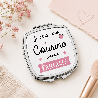 Miroir Cousine - A clapet - Angora - Idée cadeau pratique - Miroir de poche