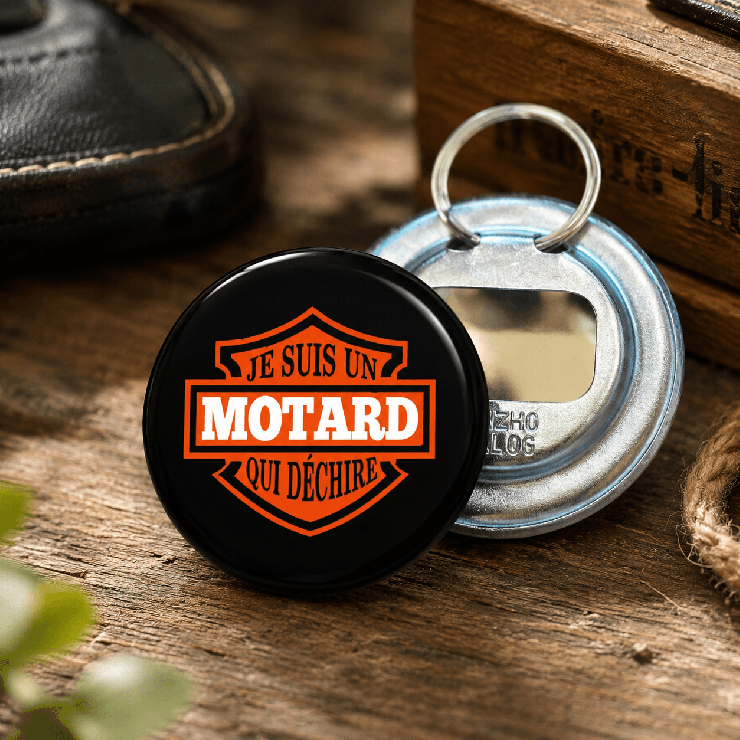                     Décapsuleur Motard - cadeau original passionné moto
                  