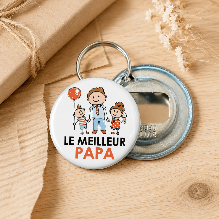                     Décapsuleur Super Papa rond - cadeau fête des pères pas cher
                  