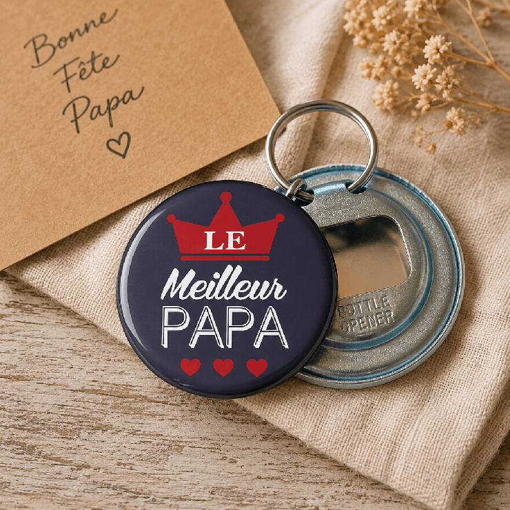                     Décapsuleur Le meilleur papa bleu - cadeau fête des pères
                  