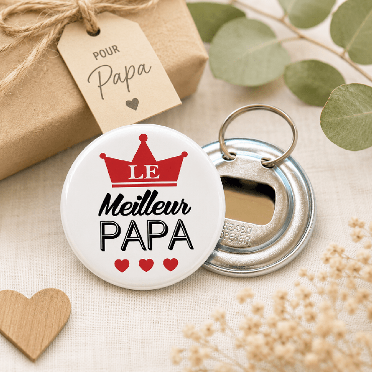                     Décapsuleur Le meilleur papa blanc - cadeau anniversaire papa
                  