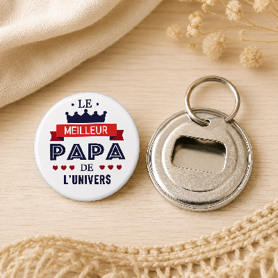 Décapsuleur Meilleur papa blanc - idée cadeau Noël papa
