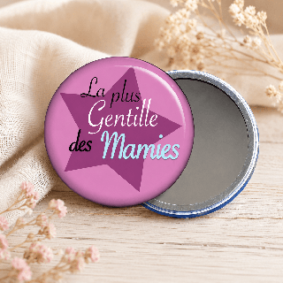 Miroir de poche "La plus gentille des mamies" étoile
