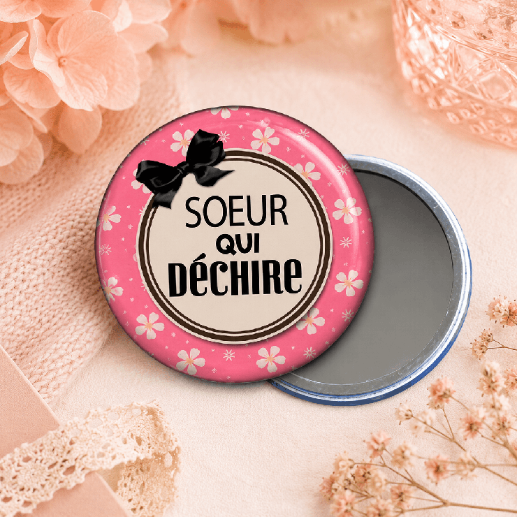                     Miroir de poche soeur
                  