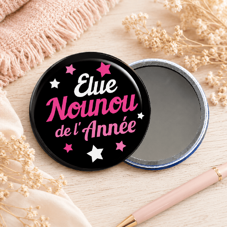                     Miroir "Elue nounou de l'année" étoile
                  