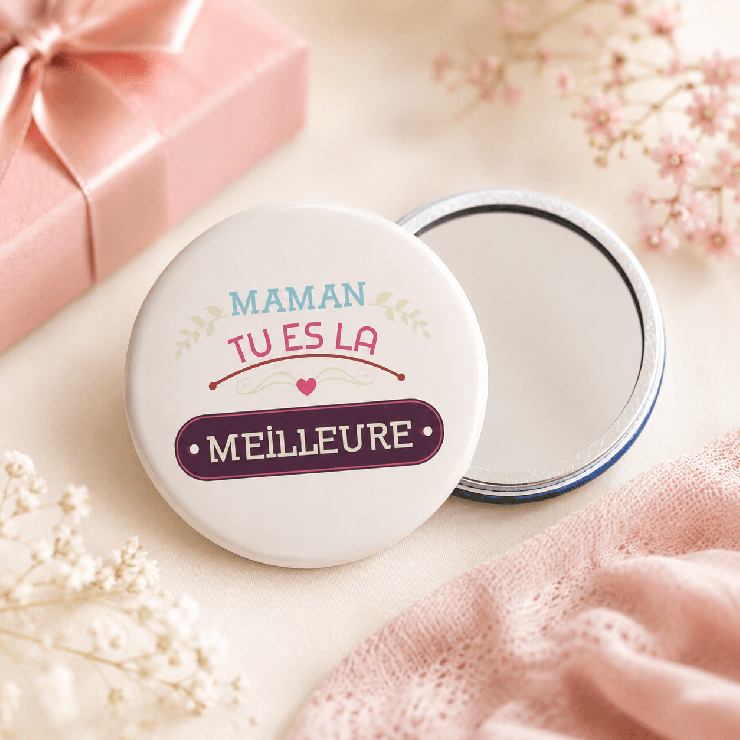                     Miroir de poche "Maman tu es la meilleure"
                  