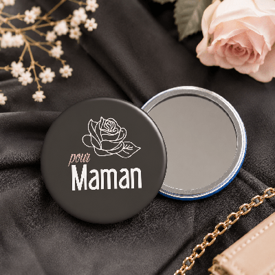 Miroir de poche Maman - 75mm - Cadeau fête des mères