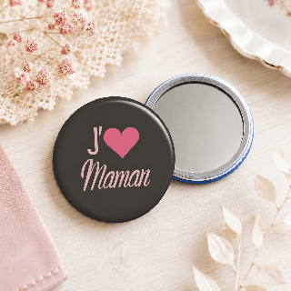 Miroir de poche "J'aime maman"