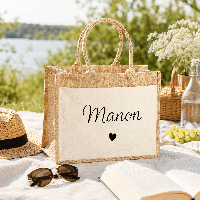 Sac en jute avec prénom personnalisable