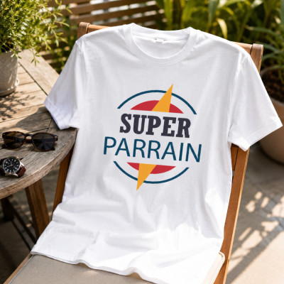 T-shirt Super Parrain - Idée cadeau originale à offrir