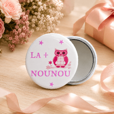 Miroir chouette nounou - Grand format - Idée cadeau