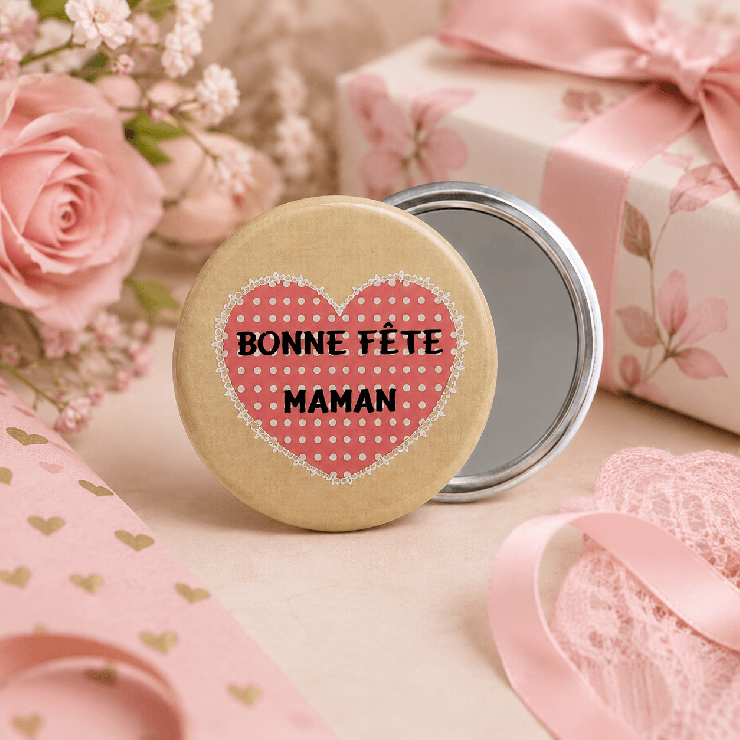                     Miroir de poche - Bonne fête maman
                  
