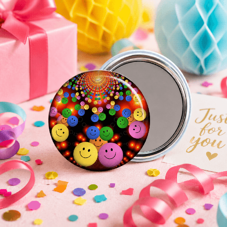                     Miroir de poche smiley
                  