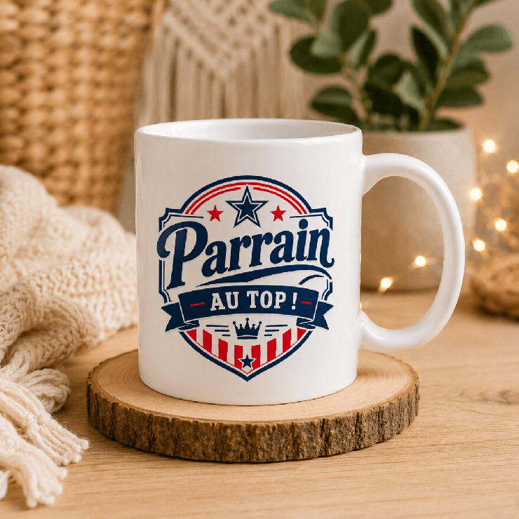                     Mug thème Parrain au top
                  