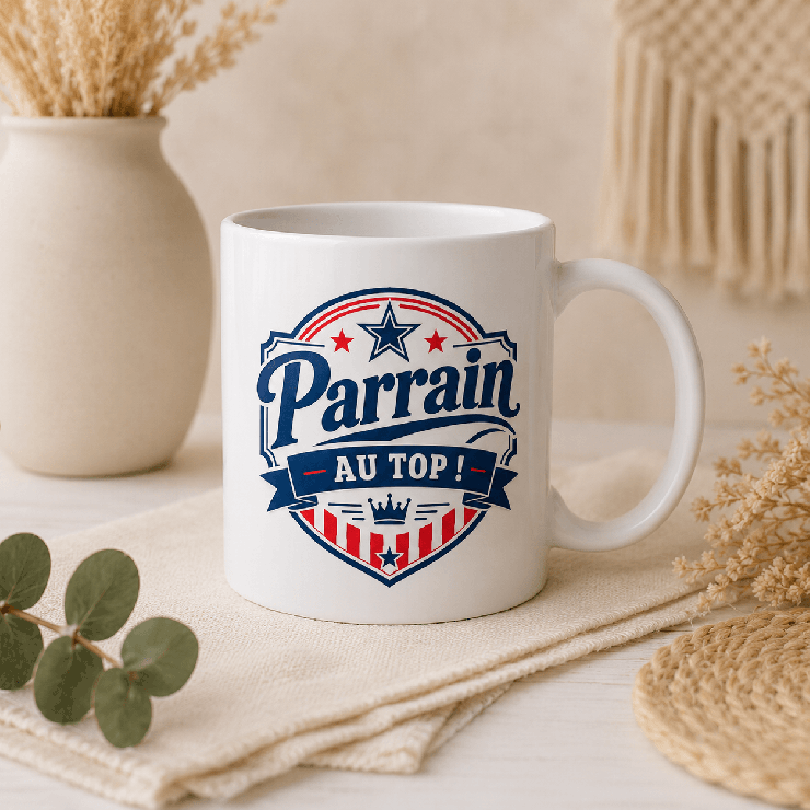                     Mug thème Parrain au top - Cadeau manquant
                  