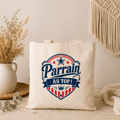 Tote bag Parrain - Cadeau utile et pratique