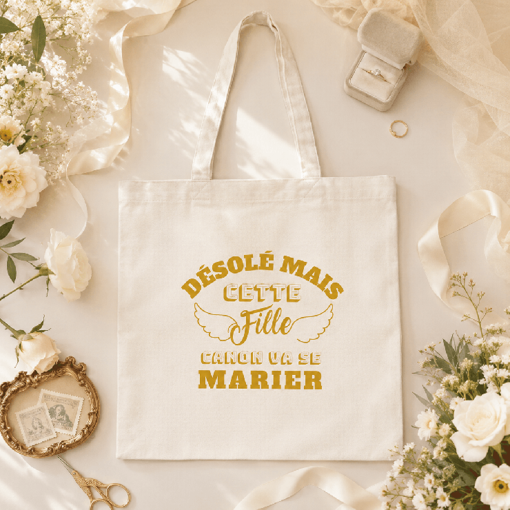                     Tote bag EVJF "Cette fille va se marier"
                  